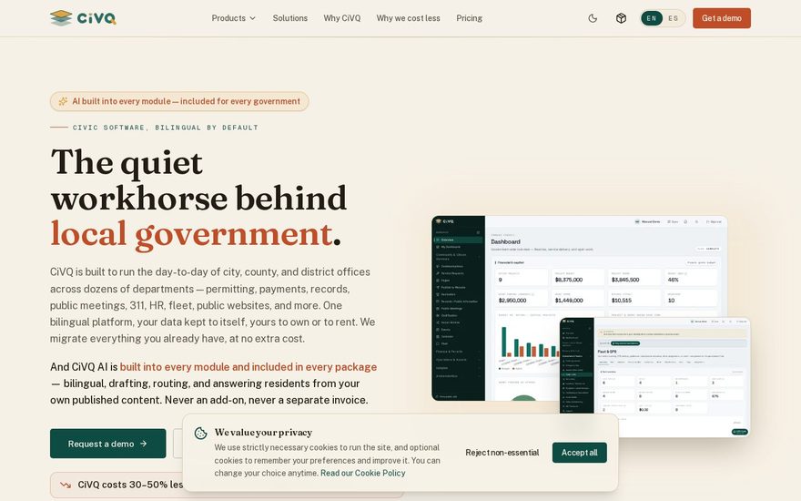 The home page of CiVQ.