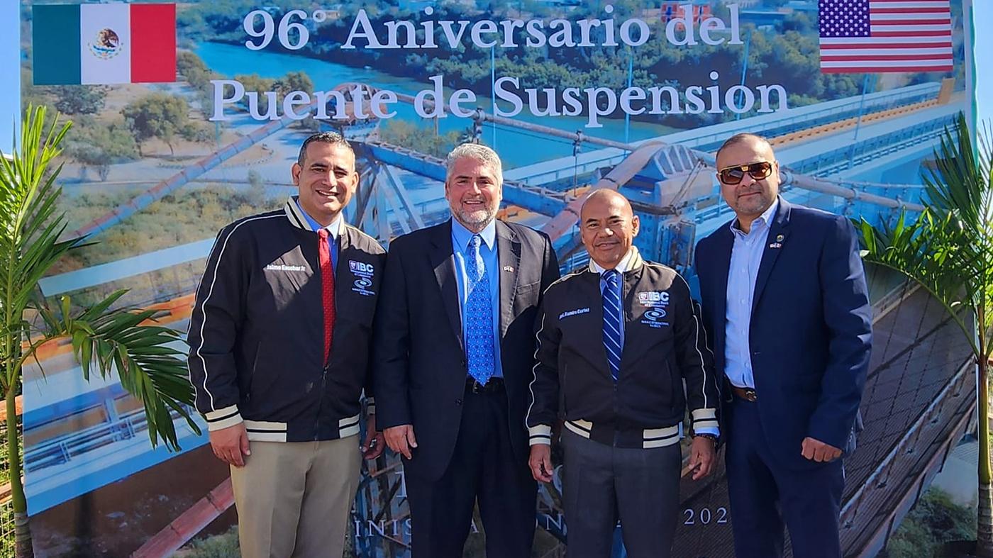 City officials at the anniversary of the Rio Grande City suspension bridge.