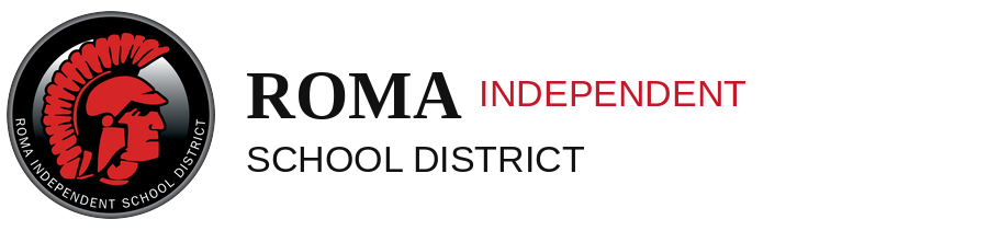 The Roma ISD Gladiator seal beside the district name
